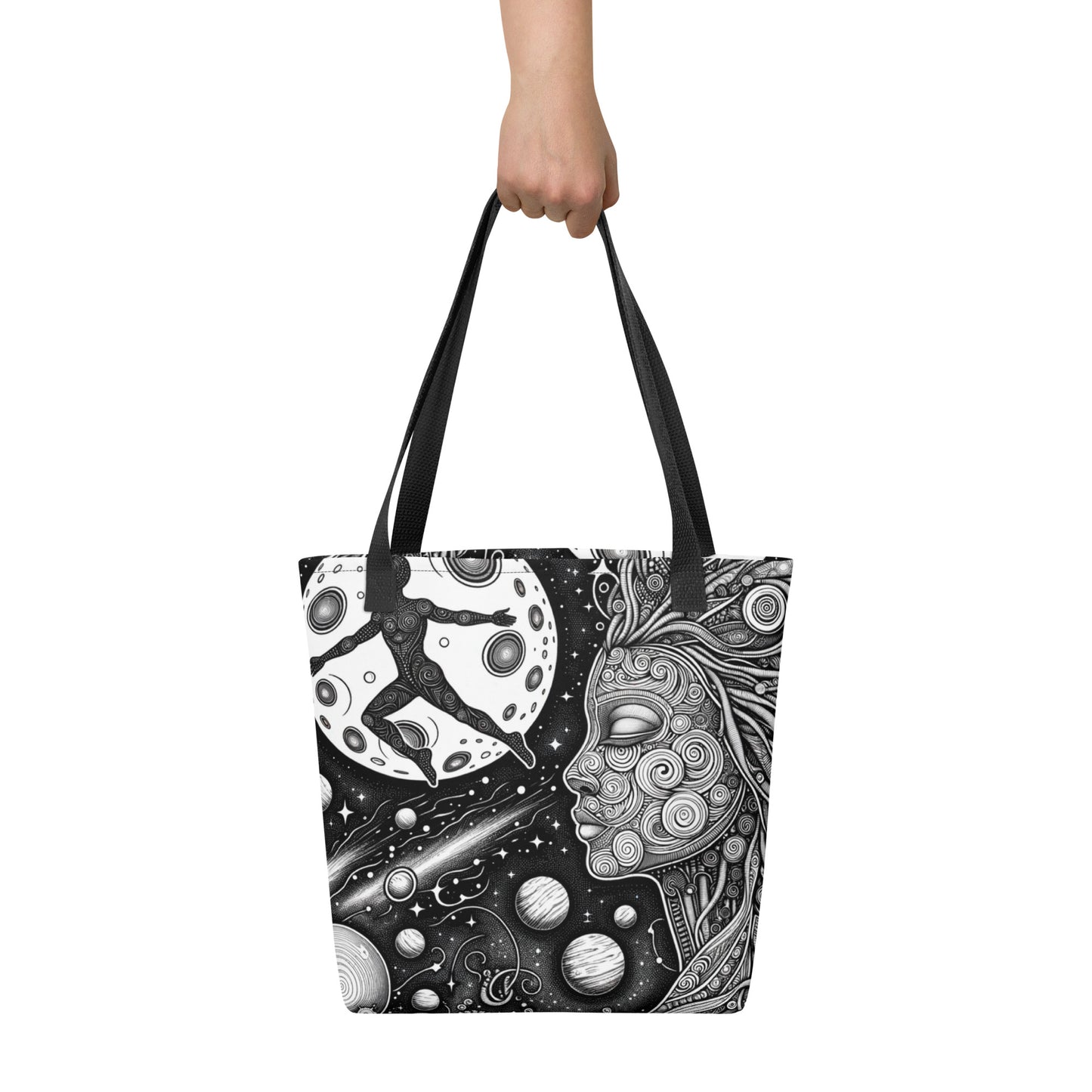 "Eccentric Moon" Coloring Tote Bag - Design Your Own Fashion Masterpiece