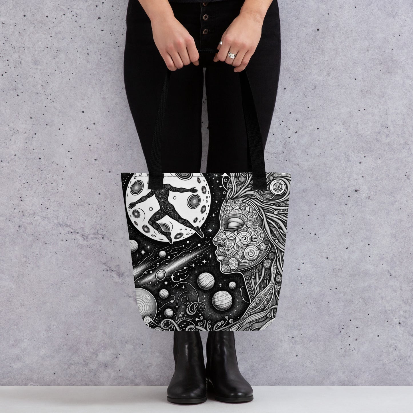 "Eccentric Moon" Coloring Tote Bag - Design Your Own Fashion Masterpiece