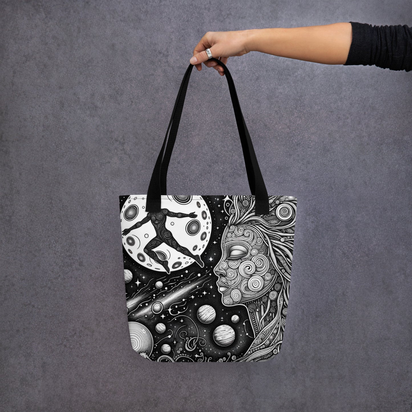 "Eccentric Moon" Coloring Tote Bag - Design Your Own Fashion Masterpiece