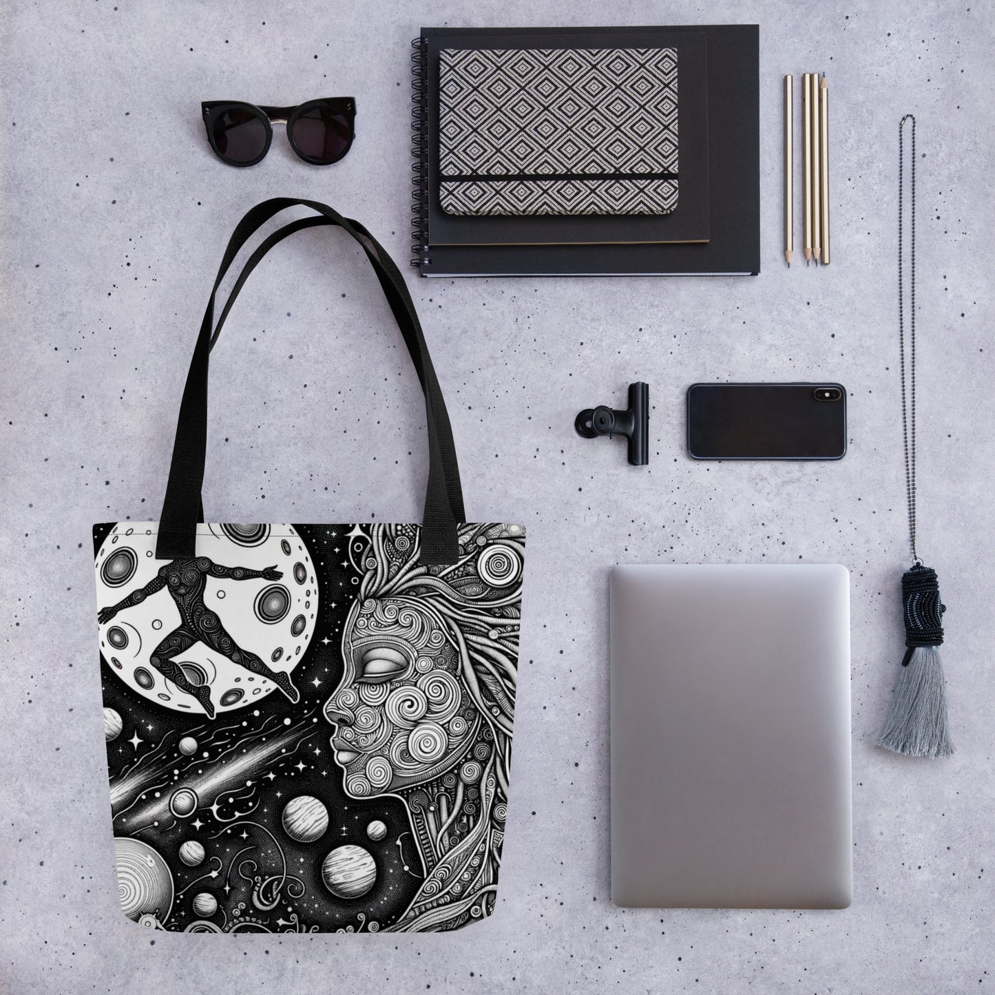 "Eccentric Moon" Coloring Tote Bag - Design Your Own Fashion Masterpiece