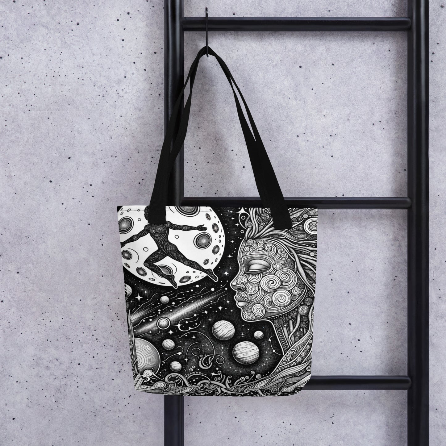 "Eccentric Moon" Coloring Tote Bag - Design Your Own Fashion Masterpiece