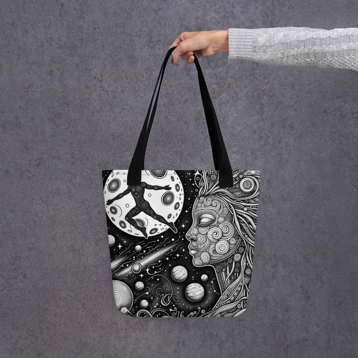 "Eccentric Moon" Coloring Tote Bag - Design Your Own Fashion Masterpiece